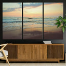 Sunset Seascape Wall Art Canvas Print – Framed Pastel Ocean