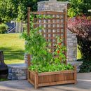 Solid Free Standing Wood Planter Box with Trellis for Garden by LJGDeals