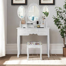 7 Drawer Tri-Folding Mirror Dressing Vanity Makeup Set by LJGDeals