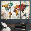 Watercolor World Map Canvas Print – Framed Wall Art for by MyGreatCanvas | Canvas Wall Art Prints | Photo Prints & Wall Decor