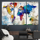 World Map Canvas Print – Framed Travel Map Wall Art for by MyGreatCanvas | Canvas Wall Art Prints | Photo Prints & Wall Decor