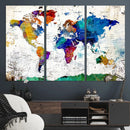 World Map Canvas Print – Detailed Map of the World Wall Art