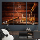 Whiskey and Cigar Wall Art Canvas | 3 Panel Bar Room Decor by MyGreatCanvas | Canvas Wall Art Prints | Photo Prints & Wall Decor