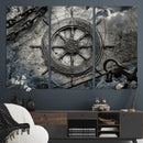 Ship Steering Wheel Vintage Wall Art Canvas Print