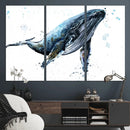 Watercolor Whale Wall Art Canvas Print by MyGreatCanvas | Canvas Wall Art Prints | Photo Prints & Wall Decor
