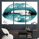 Blue Lips Wall Art Canvas Print