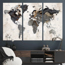 Abstract Map Printing - Modern World Map Canvas Wall Art for