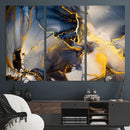 Large Abstract Wall Art Print -  Gold and Blue Abstract