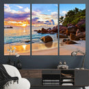 Tropical Island Beach Sunset Canvas Print