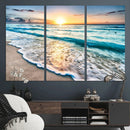 Sunset Beach Waves Canvas Wall Art – 5-Panel Ocean Sunset by MyGreatCanvas | Canvas Wall Art Prints | Photo Prints & Wall Decor