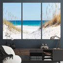 Serene Coastal Dune Path with Ocean View, 3-Panel Beach
