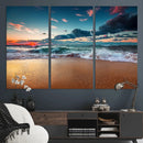 Sunset Ocean Beach Wall Art – Giclee Canvas Print, Coastal