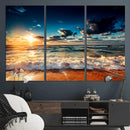Golden Hour Sunset Over Ocean Waves Wall Art Canvas Print | by MyGreatCanvas | Canvas Wall Art Prints | Photo Prints & Wall Decor