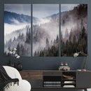 Beautiful Rising Fog in Winter Mountain Landscape- Framed