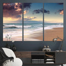 Cloudy Weather Beach Sunset Canvas Print | Sunrise Wall Art