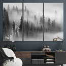 Foggy Misty Forest Canvas Wall Art – Black and White by MyGreatCanvas | Canvas Wall Art Prints | Photo Prints & Wall Decor