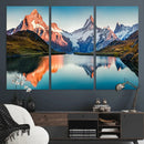 Landscape Mountain and Lake View Wall Art Canvas Print