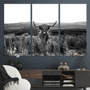 Black and White Highland Cow Canvas Wall Art, Longhorn by MyGreatCanvas | Canvas Wall Art Prints | Photo Prints & Wall Decor
