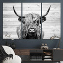 Scottish Highland Cow Cattle Art Print on Wood Background by MyGreatCanvas | Canvas Wall Art Prints | Photo Prints & Wall Decor