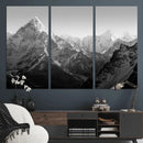 Everest Himalaya Mountain Peaks Black & White Triptych
