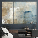 Abstract Blue and Beige Wall Art, Modern Minimalist Canvas