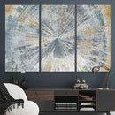 Radiant Abstract Wood Rings Canvas Art – Modern Triptych