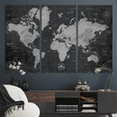 World Map Canvas Print – Detailed Map of the World Wall Art