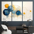 Geometric Blue Orange Abstract Wall Art Canvas, Geometric
