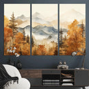 Golden Autumn Forest Wall Art Canvas | Mountain Landscape
