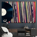 Vinyl Record and Album Collection Canvas Wall Art - Retro