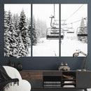 Winter Forest Wall Art Canvas Print – Framed Snowy Mountain