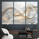 Abstract art Grey and Gold Lines Wall Art