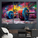 Abstract Graffiti Barbell Canvas Wall Art – Urban Fitness