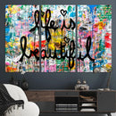 Life Beautiful Art Print - Banksy Graffiti Wall Art Canvas by MyGreatCanvas | Canvas Wall Art Prints | Photo Prints & Wall Decor