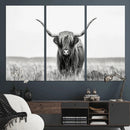 Highland Cow Canvas Wall Art – Majestic Beauty in Black and by MyGreatCanvas | Canvas Wall Art Prints | Photo Prints & Wall Decor