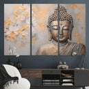 Abstract Buddha Statue Wall Art Canvas Print - Modern