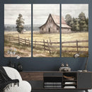 Rustic Farmhouse Barn Wall Art | 3-Panel Framed Gallery Wrap by MyGreatCanvas | Canvas Wall Art Prints | Photo Prints & Wall Decor