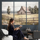 Rustic Farmhouse Barn Wall Art | 3-Panel Framed Gallery Wrap