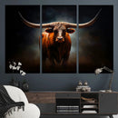 Abstract Texas Longhorn Wall Art Print | 3-Panel Large Texas by MyGreatCanvas | Canvas Wall Art Prints | Photo Prints & Wall Decor