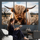 Scottish Cow Longhorn Wall Art Canvas Print