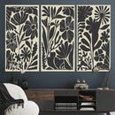 Modern Botanical Wall Art - Floral Black and White Canvas