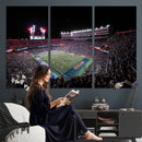Ben Hill Griffin Stadium Night Game Triple Canvas Wall Art -
