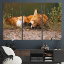 Sleeping Fox Wall Art Canvas Print, Farmhouse Wall Decor and