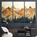 Rustic Wood Mountain Wall Art Print | Triptych Giclee Print by MyGreatCanvas | Canvas Wall Art Prints | Photo Prints & Wall Decor