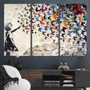 Banksy Graffiti Wall Art Canvas Print: Girl Releasing