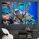 Underwater Sea Turtle Wall Art Canvas Print – Vibrant Ocean