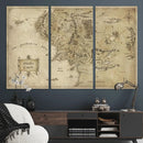 Vintage Middle Earth Map Wall Art Canvas – Lord of the Rings