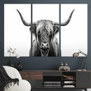 Highland Wall Art Canvas Print – Minimalist Black and White