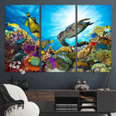 Colorful Coral Reef and Sea Life Turtle Canvas Print, by MyGreatCanvas | Canvas Wall Art Prints | Photo Prints & Wall Decor