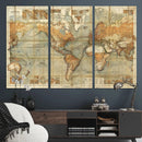 Push Pin World Map Canvas Print – Travel Tracker Wall Art